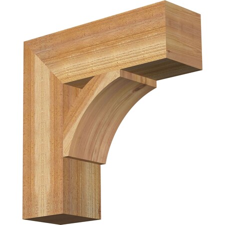 Ekena Millwork Thorton Block Rough Sawn Bracket, Western Red Cedar, 6"W x 20"D x 20"H BKT06X20X20THR05RWR